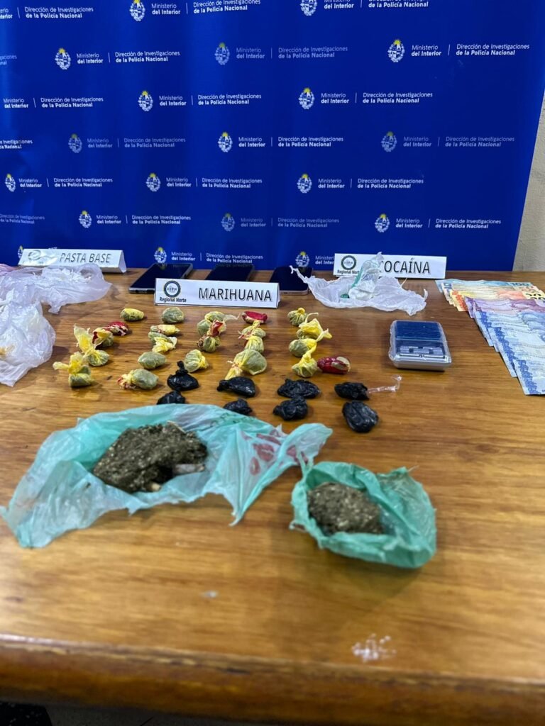 Allanamientos antidrogas en Rivera droga durante varios procedimientos.