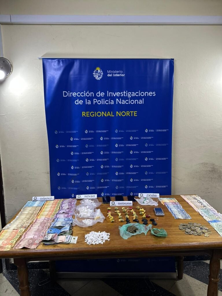 Allanamientos antidrogas en Rivera droga durante varios procedimientos.